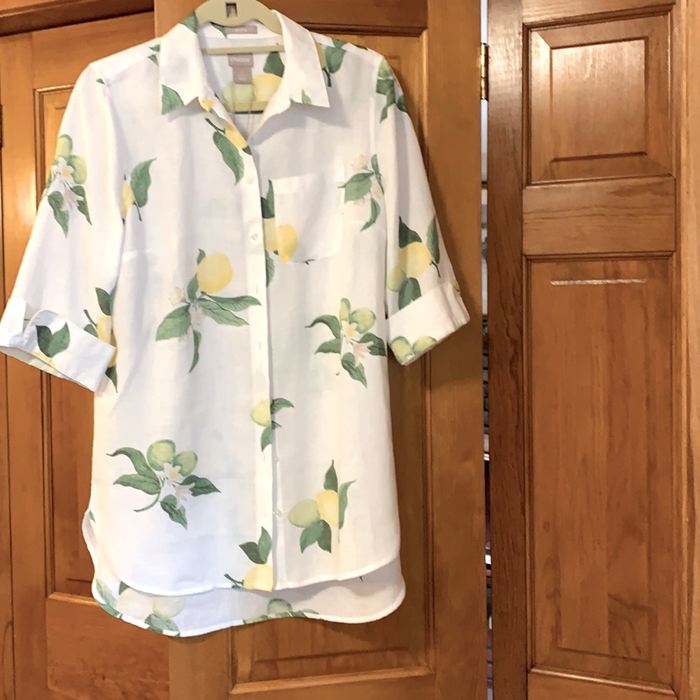 Chico size 0 linen no iron shirt  new with tags